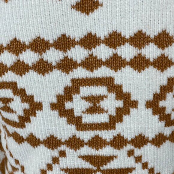Altar'd State Cropped Sweater Tribal Print Size S Small Gold Cream - Picture 4 of 8